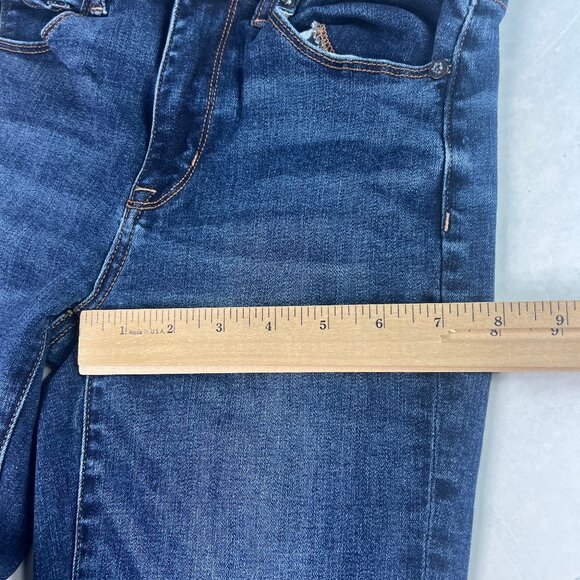 American Eagle Jeans Women 28x34* High Rise Skinny Kick Boot Blue Denim Tag 2 XL - Picture 14 of 16